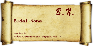 Budai Nóna névjegykártya
